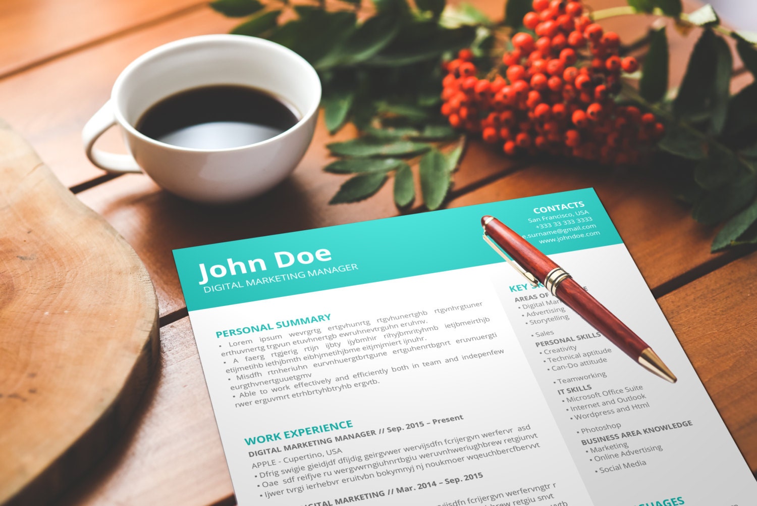 Simple Resume Template Cv Template Cover Letter Modern Etsy Simple Resume Template Cv Template Cover Letter Modern Etsy