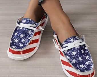 Women's Custom American Flag Shoes