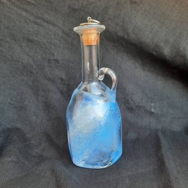 Vintage bottle. Hand-blown glass by Ulva. Signed. Sweden vintage glass vase.