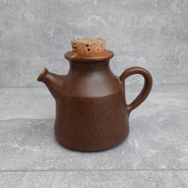 Danish light brown ceramic jug / vase by Kis Lunn. Mid Century. Scandinavian Art Pottery