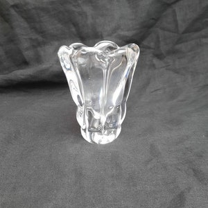 Vintage Nils Lanberg clear glass vase for Orrefors. Signed. NU 3225