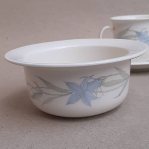 Arabia Arctica Bluebell  sugar bowl. Finnish Design by Inkeri Leivo, Scandinavian Mid Century Pottery by ARABIA OF FINLAND