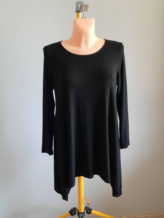 Vintage MARIMEKKO black long sleeve tunic top. Lo… - image 2