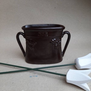 Vintage Höganäs Keramik Vase. Brown Swedish Vintage Flower Vase Container. Hoganas Stoneware. Scandinavian Design