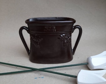 Vintage Höganäs Keramik Vase. Brown Swedish Vintage Flower Vase Container. Hoganas Stoneware. Scandinavian Design