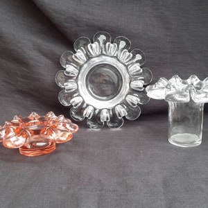 Kosta Boda Krinolin Candleholder. Small Bowl By Swedish Glass Artist Goran Warff.
