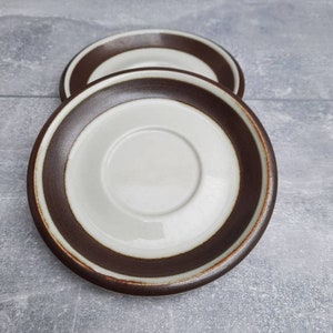 Karelia Arabia saucer. Set of 2. Finnish Design by Anja Jaatinen-Winqvist, Scandinavian Mid Century Pottery by ARABIA OF FINLAND