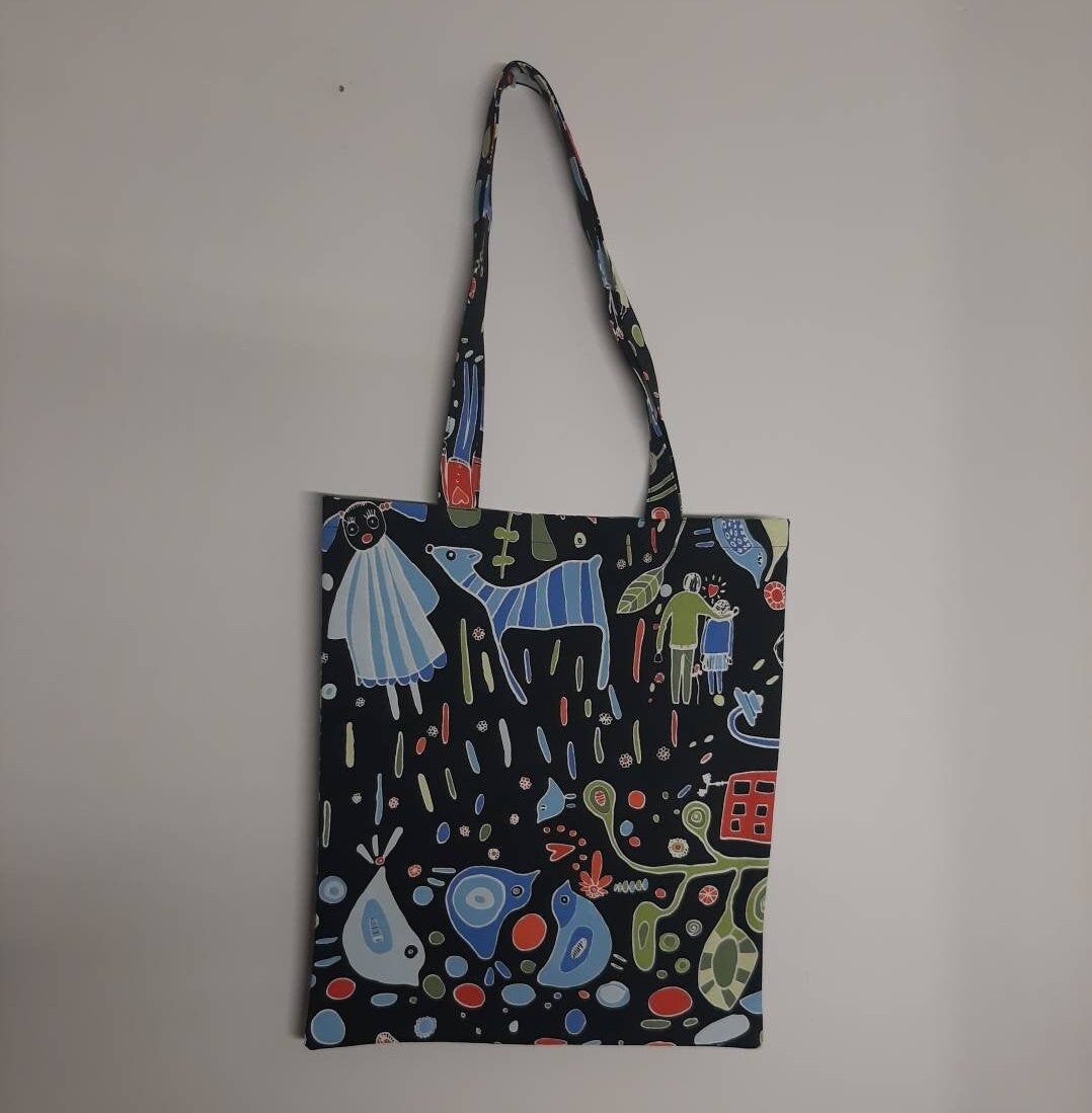 IKEA Fabric Tote Bag. Upcycled Bag. Reusable Shopping Bag. Recycled Bag Etsy Ireland