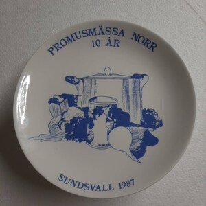 Gustavsberg Annual Plate. Collectible Plate Promusmassa Norr SUNDSVALL 1987. Decorative plate by Gustavsberg