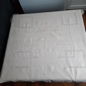 Scandinavian linen table runner ,Handmade decor.