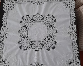 table vintageclth Richelieu broderie Coton Chemin de table Cutwork dentelle douille nappe Découpage