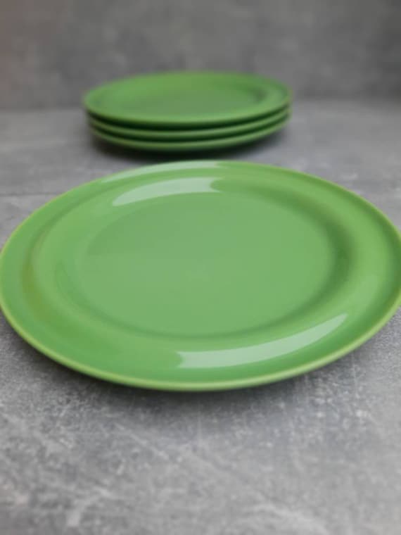 Vintage Höganäs Keramik Green Plate. Swedish Vintage green Saucer. Hoganas Stoneware Tableware. Scandinavian Design dish plate