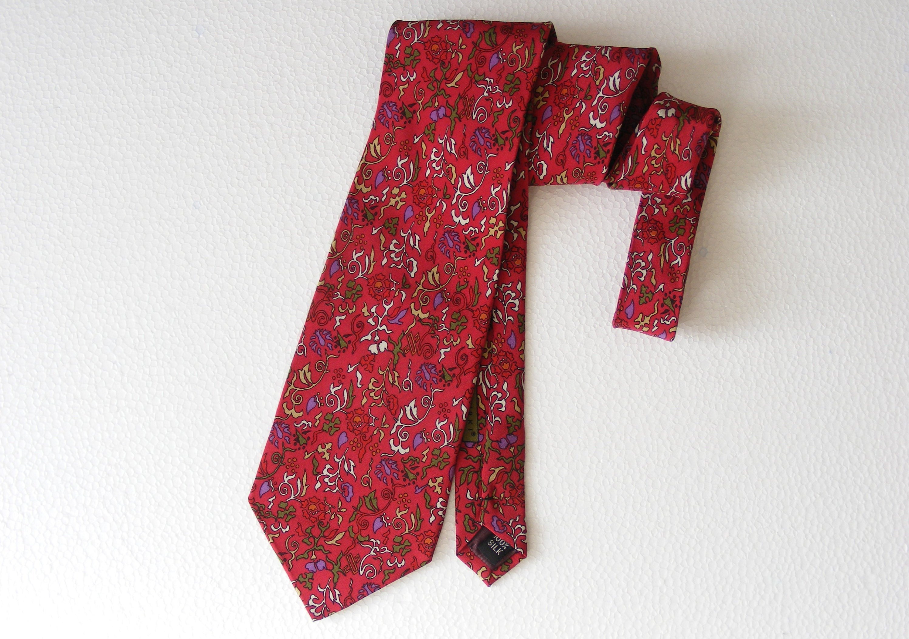 Vintage Mens Suit Neck Tie. 100% Pure Silk Neck Tie From -  Norway