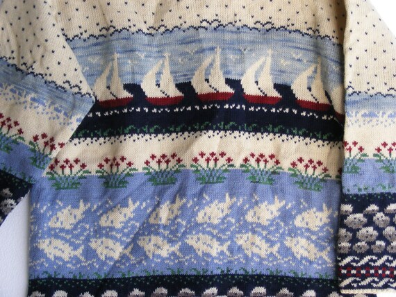 Vintage Norweger Pulli von BOUVIAC Norwegen skandinavischen Folk Pullover Nordic Muster große Größe L Vintage Norweger Pulli von BOUVIAC Norwegen skandinavischen Folk Pullover Nordic Muster große Größe L
