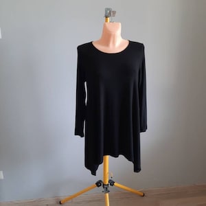 Vintage MARIMEKKO czarna tunika z długim rękawem. Luźny krój, rozmiar S, S
