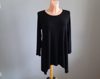 Vintage MARIMEKKO black long sleeve tunic top. Loose fit size S Small