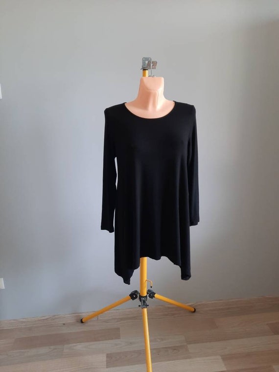 Vintage MARIMEKKO black long sleeve tunic top. Lo… - image 1