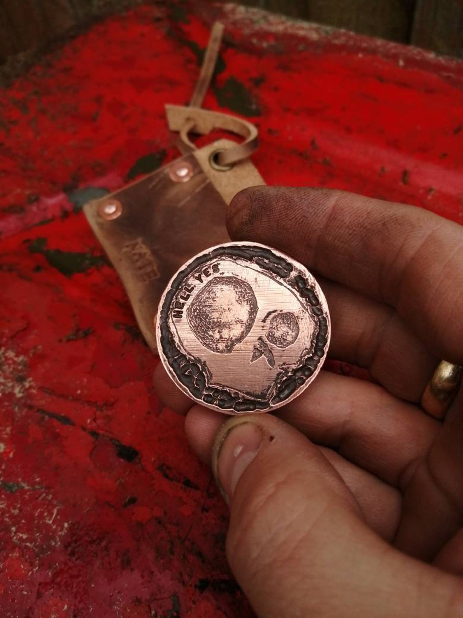 Moneda de cobre sólido y escote HELL YES edc | Etsy Moneda de cobre sólido y escote HELL YES edc | Etsy
