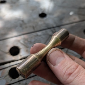 Dead King every day carry knuckle roller. One off hand carved Happy/Sad face