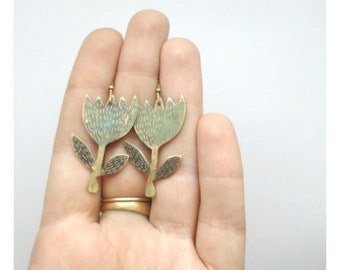 Brass earrings "Harebells"