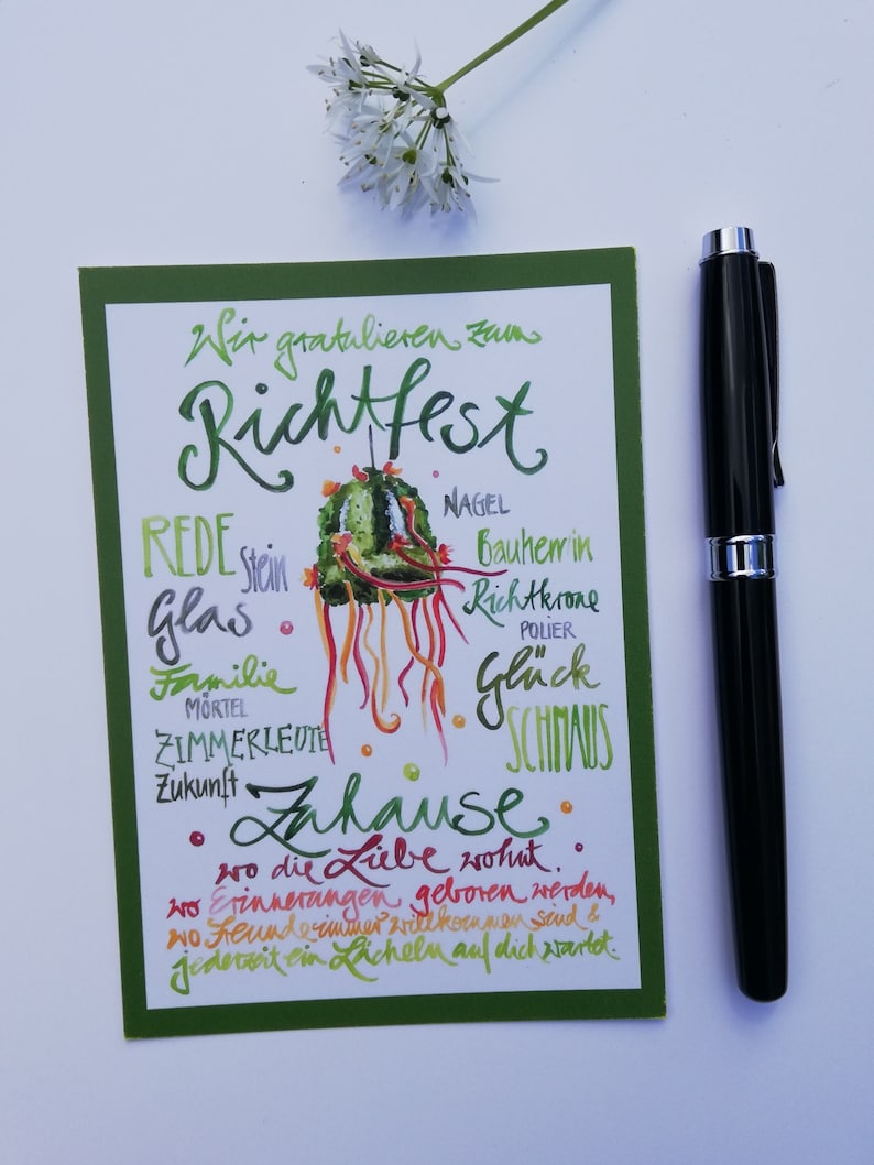 Postkarte Richtfest Etsy