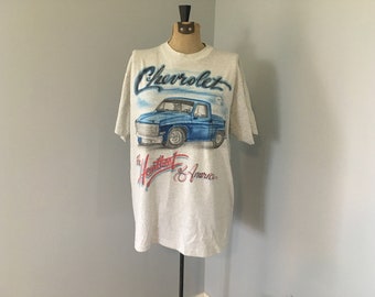 Vintage Chevorlet Airbrush Screen Stars Tshirt XL
