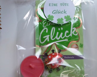 Eine Tüte Glück, Geschenk Mitbringsel Glück, Kleinigkeit Wellness