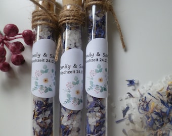 Guest gift bath salt cornflower blue wedding baptism communion gift souvenir