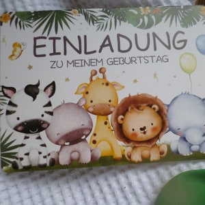 Einladung Kindergeburtstag Karte Einladung Geburtstag Tiere 4 x 10 cm 12 Stück