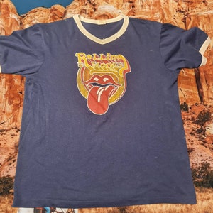 ROLLING STONES T-Shirt 1970s GENUINE Vintage Authentic Band Shirt Merchandise