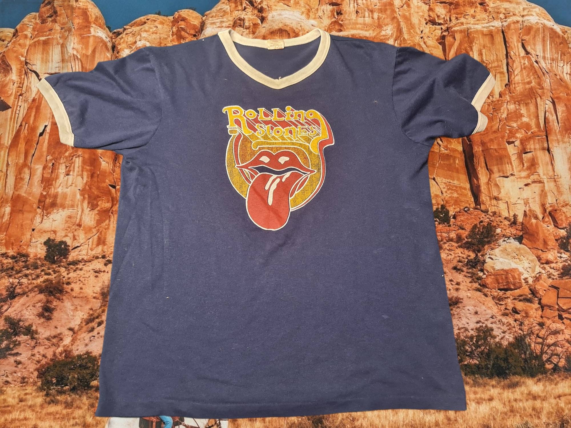DemonMachineVintage Rolling Stones T-Shirt 1970s Genuine Vintage Authentic Band Shirt Merchandise il fullxfull.3238400757 p64a