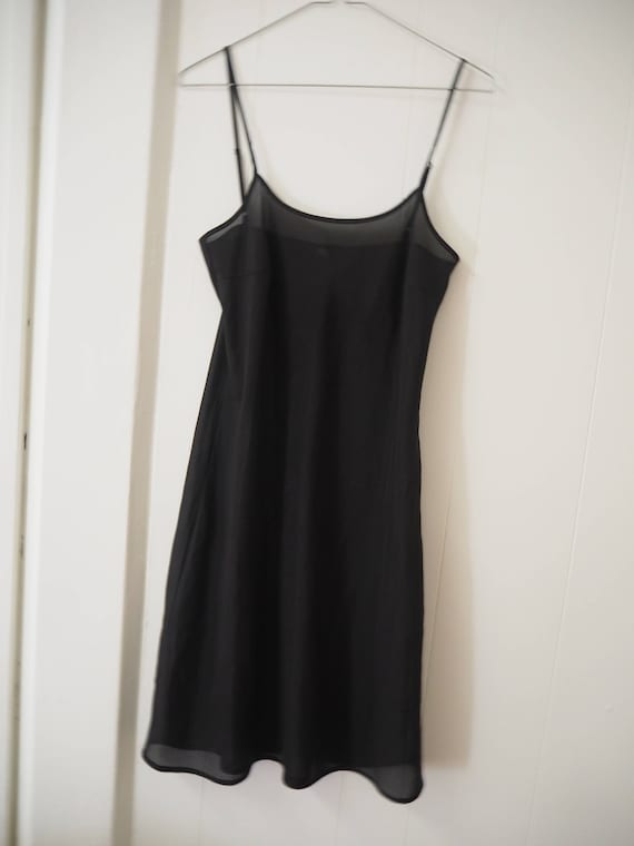 Black Slip Dress See-through Sheer Nightie Pettic… - image 3