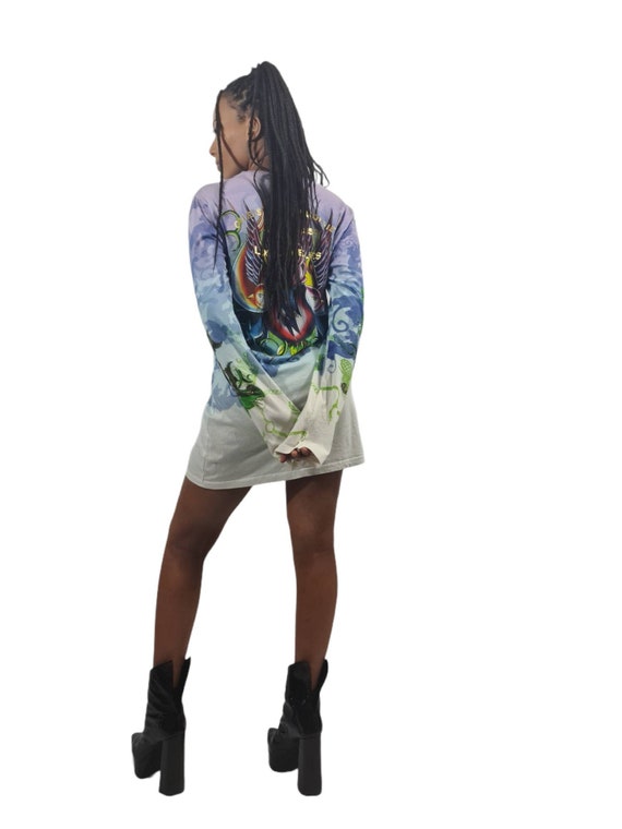 Christian Audigier Camiseta Vestido Pedreria Tatuaje Simbolos Ed Hardy Vintage Manga Larga Unisex Etsy Mexico