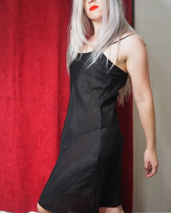 Black Slip Dress See-through Sheer Nightie Pettic… - image 2