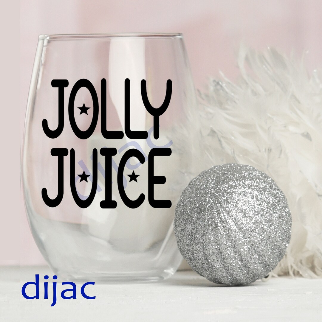 Jolly Juice. Christmas Vinyl Decal Sticker for Wine Glass Gin Etsy