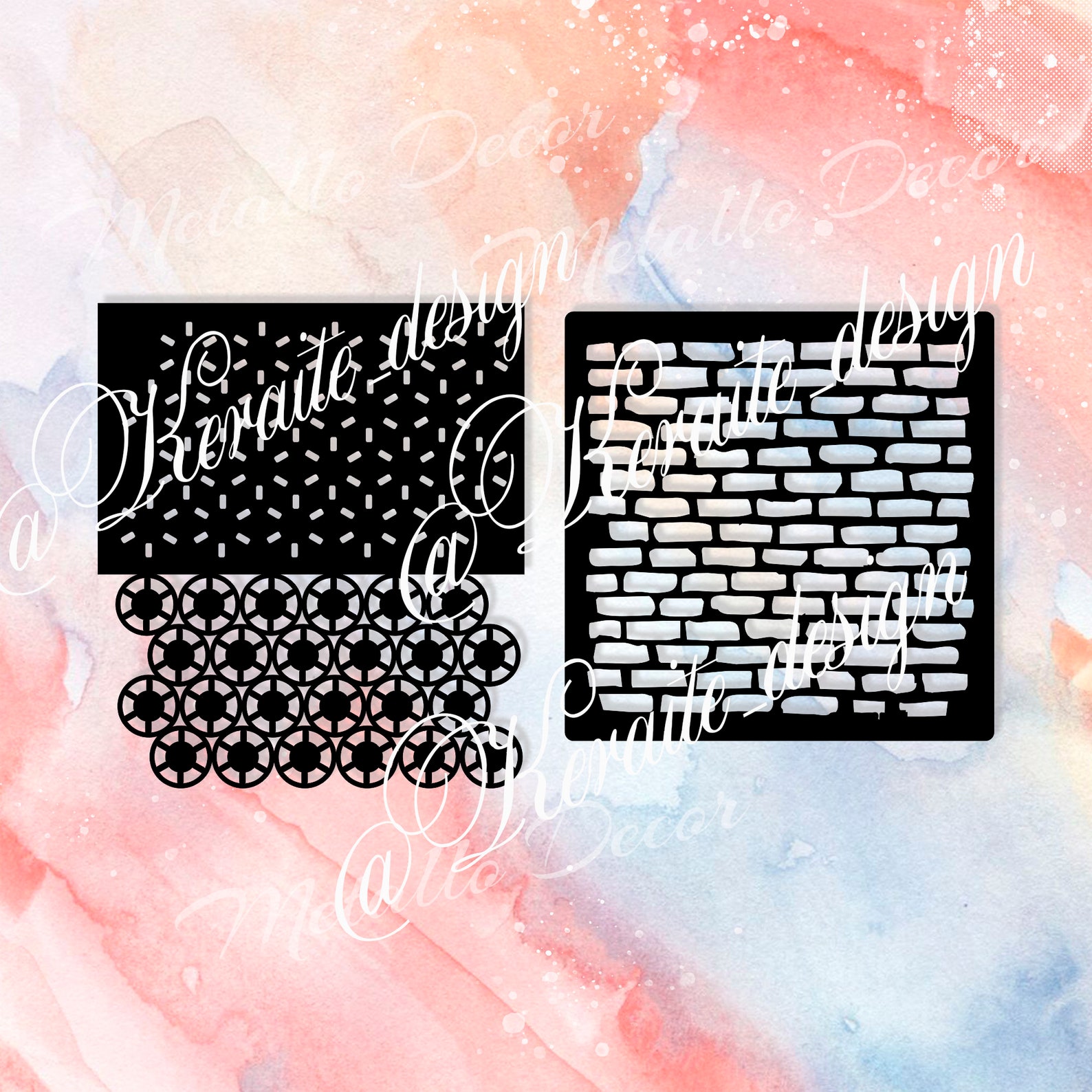 Stencils 6 Patterned Cut File Bullet Journal Silhouette Svg Etsy