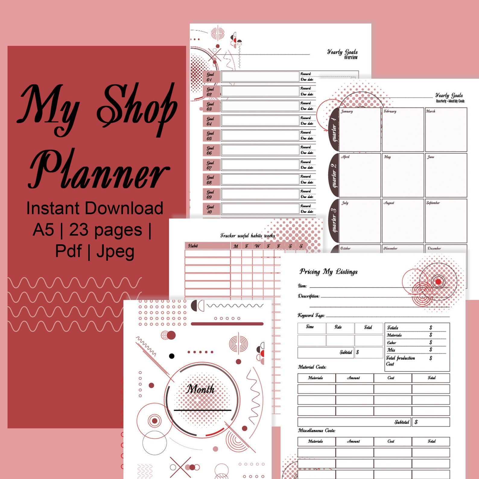 Shop Planner 23 Printable Pages Business planner Etsy Sellers | Etsy