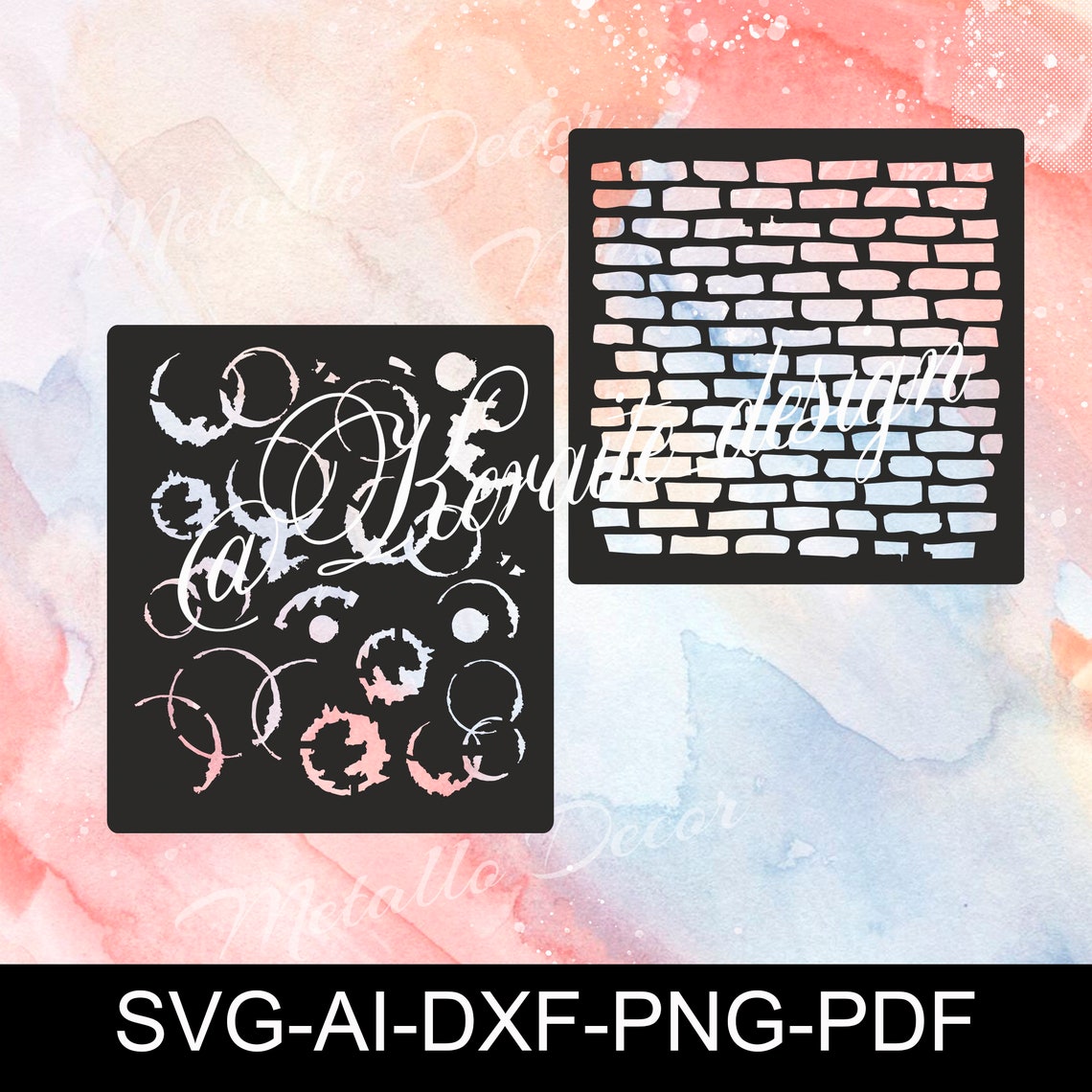 Stencils 12 Patterned Cut File Bullet Journal Silhouette Etsy