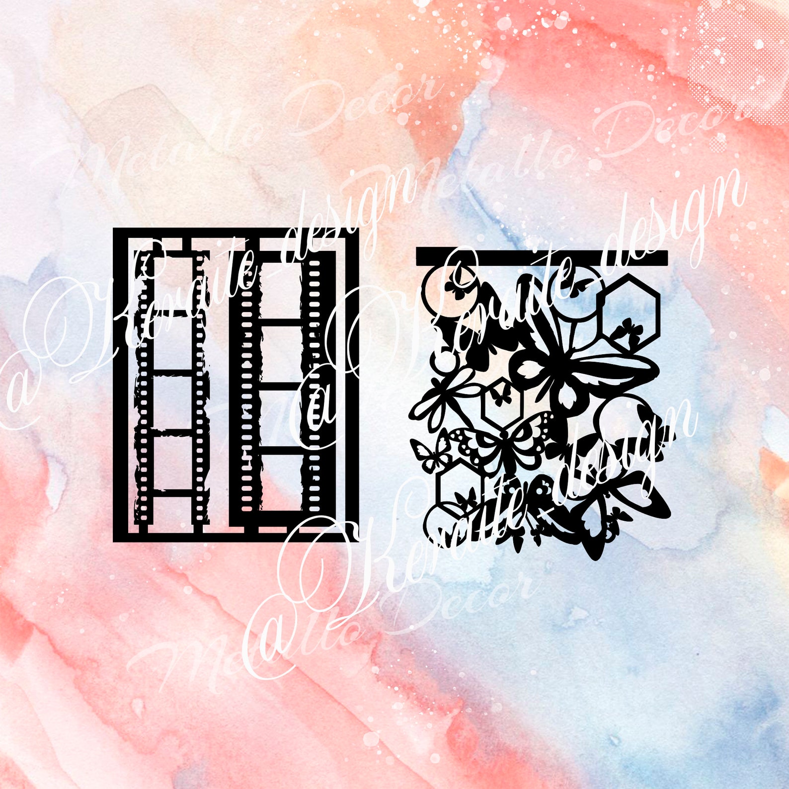 Stencils 6 Patterned Cut File Bullet Journal Silhouette Svg Etsy