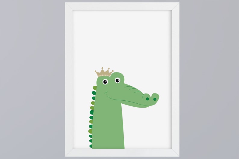 Schnappi Crocodile optional with frame Decoration & background selectable image 1