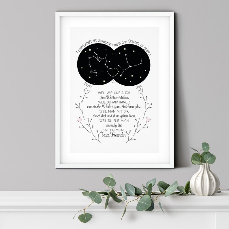 Personalizable art print Constellations best friend A loving gift for the person you love optionally with a frame image 6