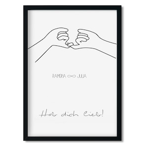 Gift best friend best friend art print wedding gift personalized friendship gift optional with frame