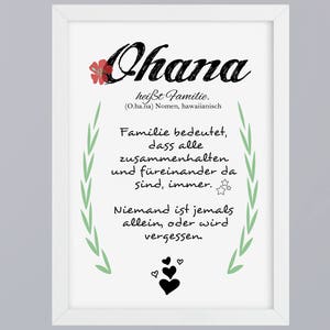 Ohana art print family picture with saying gift idea optionally with frame