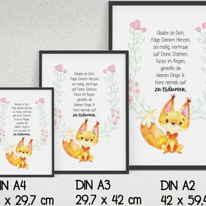 Fox flower color selectable-art print optional with frame image 5