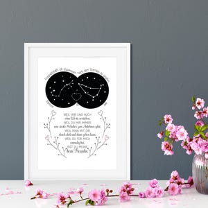 Personalizable art print Constellations best friend A loving gift for the person you love optionally with a frame image 3