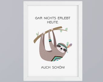 Tribal-sloth - unframed art print