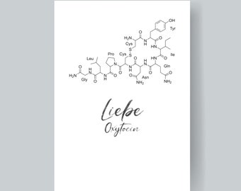 Dear Oxytocin Structural Formula Anniversary Gift to Wedding Art Print Wedding Gift Picture Optional with Frame