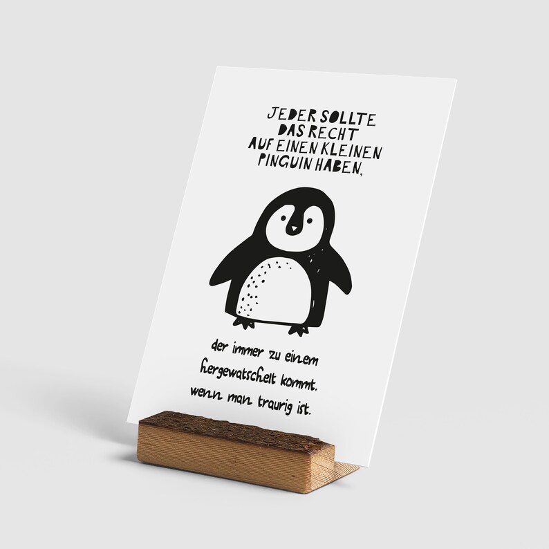 Right to penguin art print with saying funny gift idea optional with frame image 6