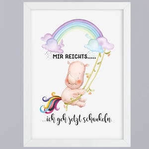 Unicorn / rhinoceros art print optional with frame
