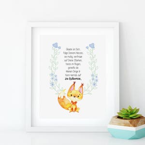 Fox flower color selectable-art print optional with frame image 3